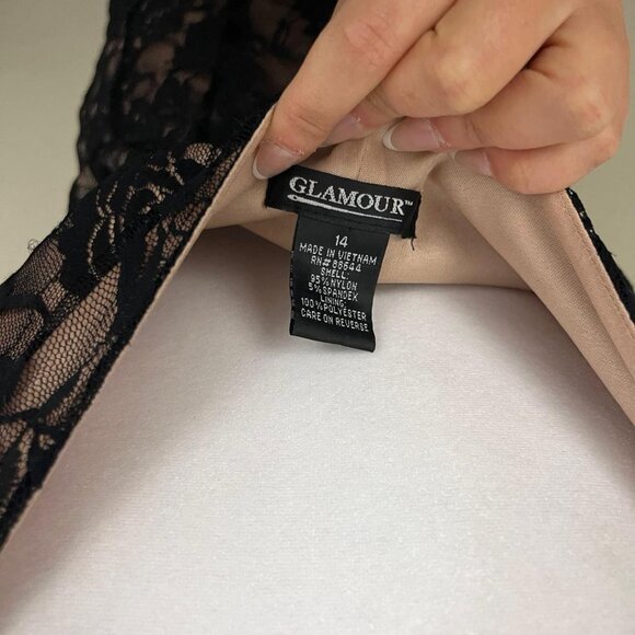 black floral lace y2k sleeveless midi dress - Picture 8 of 8